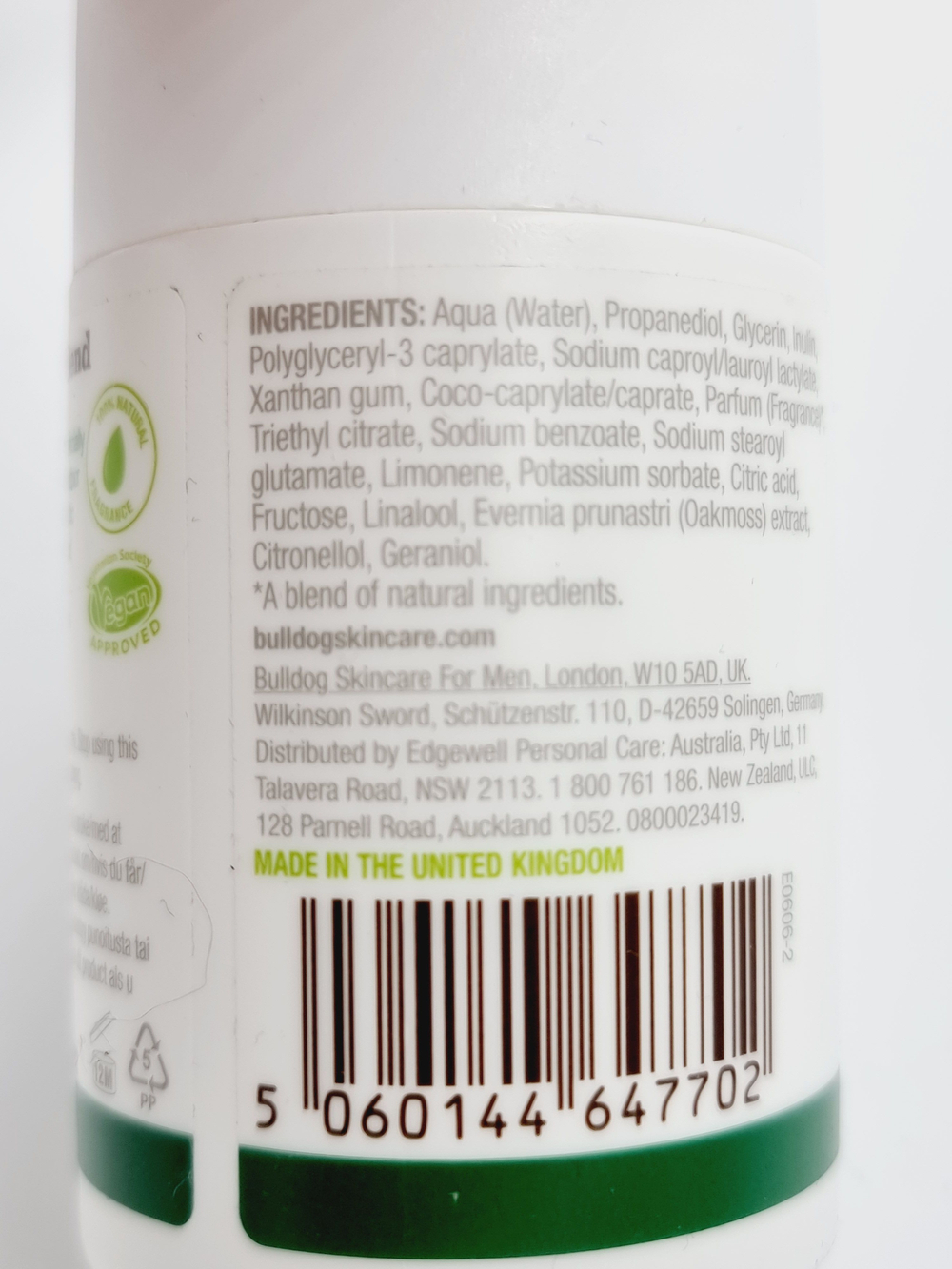 Bulldog Натуральный дезодорант с мятой и эвкалиптом Peppermint & Eucalyptus Natural Deodorant 75 мл (Из Финляндии)