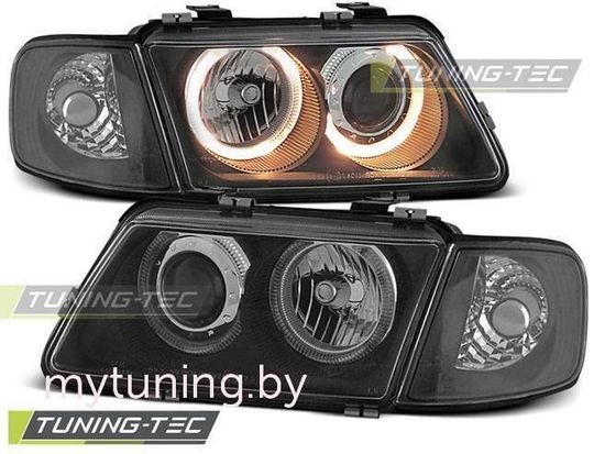 Передние фары angel eyes v3 black для Audi A3 8L