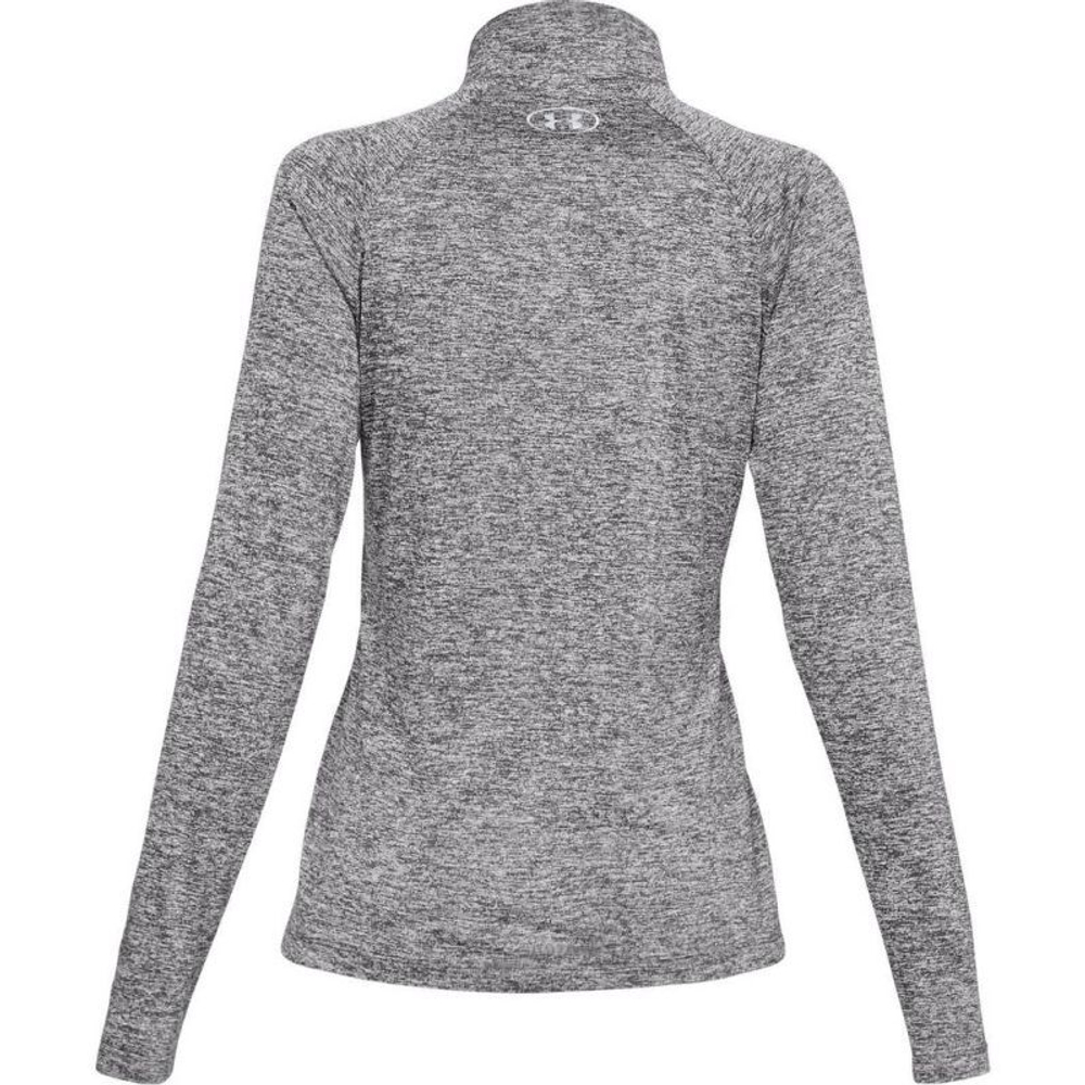 Женская теннисная футболка с длинным рукавом Under Armour Tech 1/2 Zip-Twist - black