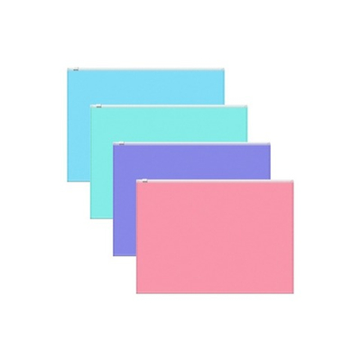 Папка на молнии А4 Zip-пакет ErichKrause® Diagonal Pastel, пластиковый, непрозрачный, ассорти