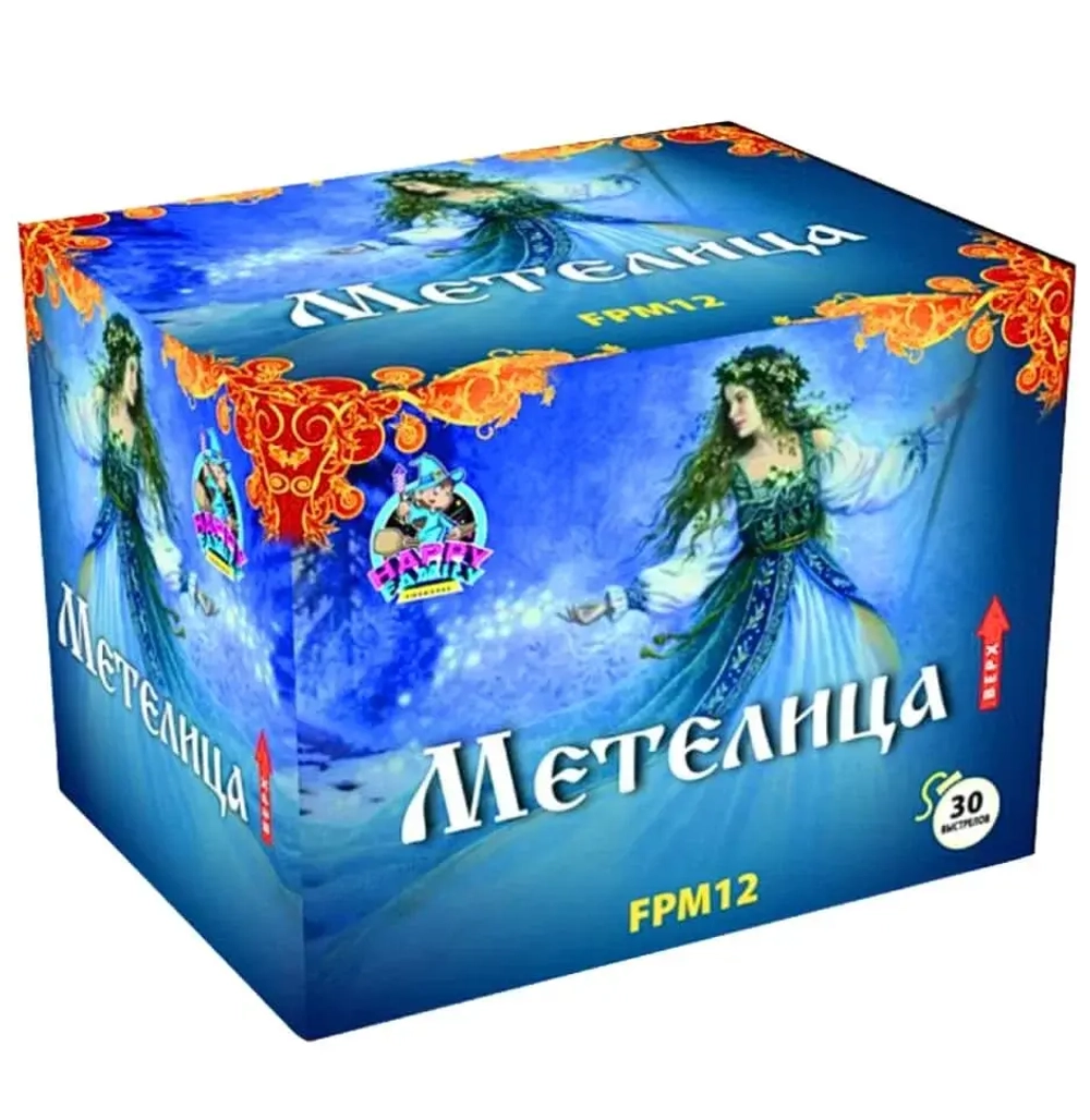 Батарея салютов Метелица (FPM12) от Фаворит Пиро Групп, 30 залпов, 25 мм