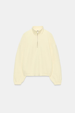 ZARA ТОЛСТОВКА С МЕТАЛЛИЧЕСКОЙ МОЛНИЕЙ, ЖЕЛТЫЙ