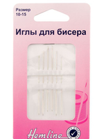 Иглы ручные для бисера металл, N10-15, 6 шт (10009100/060923/3140244/1_Индия)