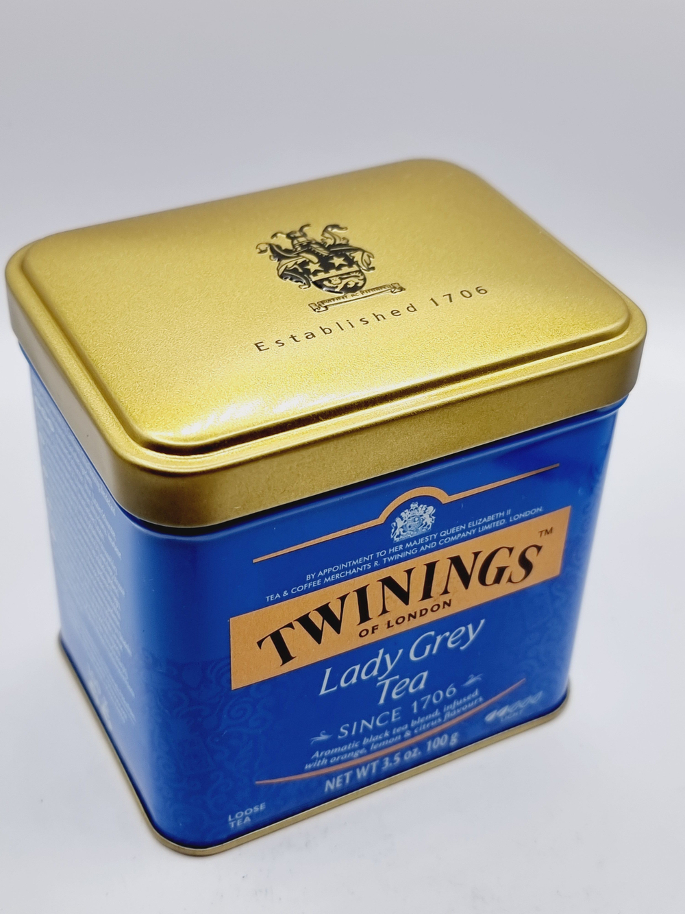 Чай черный Twinings Lady Grey среднелистовой с апельсиновой и лимонной цедрой жестяная банка 100 г (Польша)