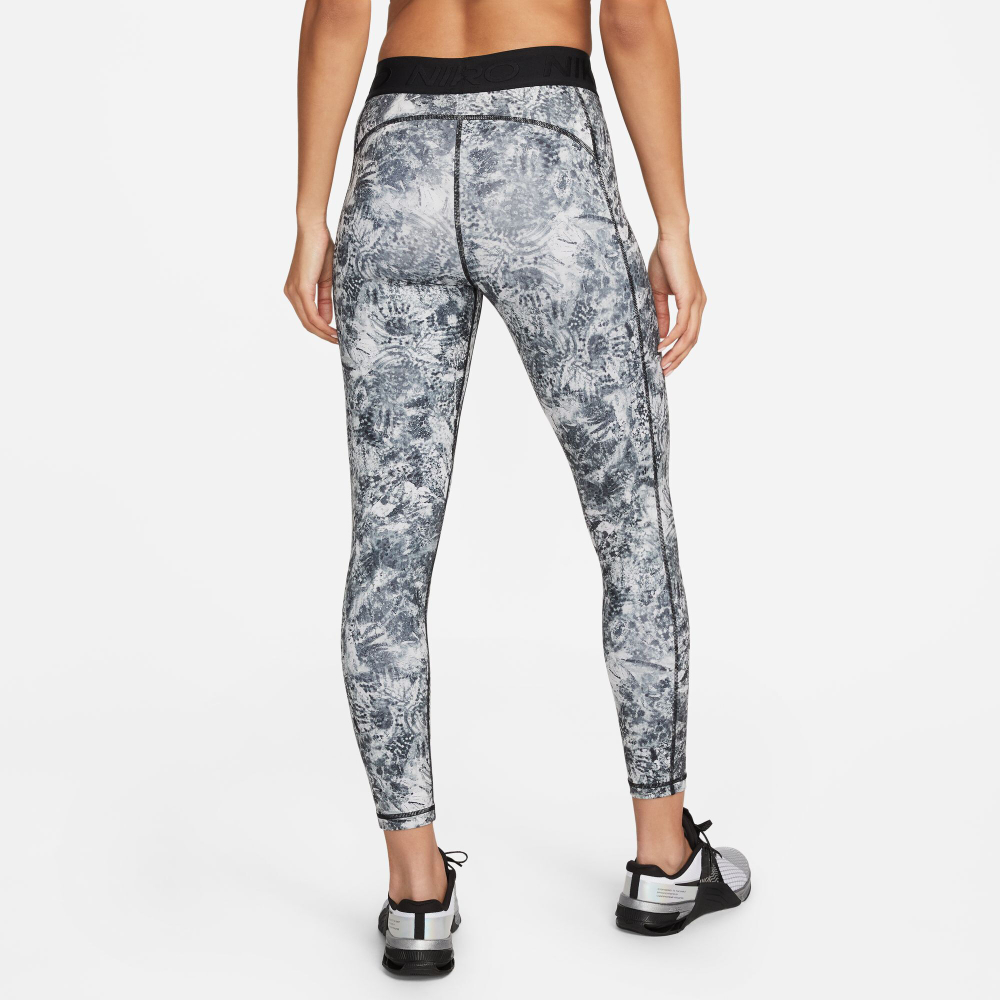 Женские теннисные брюки Nike Dri-Fit Performance Mid Rise All Over Print Tight Women - White, Black