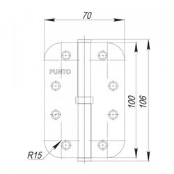 Петля съемная S100113/R14-4R 100*70*2.5 PN right (перл.никель) правая