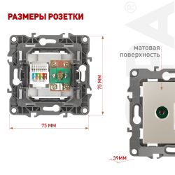 Розетка ЭРА Серия 12 12-3110-15 комбинированная RJ45+TV IP20 перламутр | Эра 12