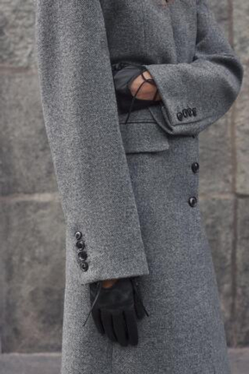 ZARA КОЖАНЫЕ ПЕРЧАТКИ С БАНТОМ, ЧЕРНЫЙ