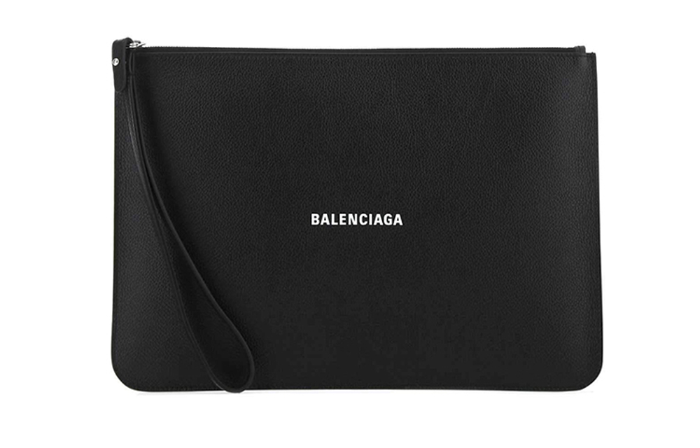 Balenciaga Cow Leather Clutch Regular Men"s Black
