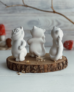 Елочная игрушка "Чеширский Кот", из фарфора, для росписи, 11см