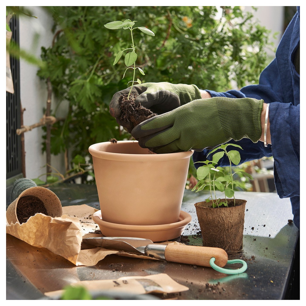 IKEA MUSKOTBLOMMA  (ИКЕА МУСКОТБЛОММА)  -  Горшок с поддоном - для дома/улицы терракота 12 см