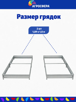 Комплект оцинкованных грядок в теплицу 3 х 2 м, компл. 2 шт