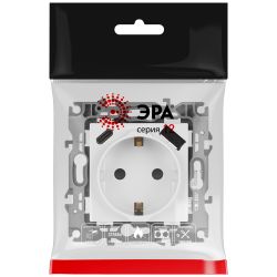 Розетка ЭРА Серия 12 12-4108-01 2P+E 16A-250В со шторками с USB type-A+C 5В-3А белый | Эра 12