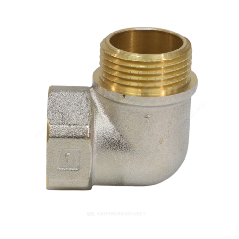 Угольник латунь никель Ду 20 (3/4") ВР/НР 9002 ГОСТ 32585-2013 Aquasfera 9002-02