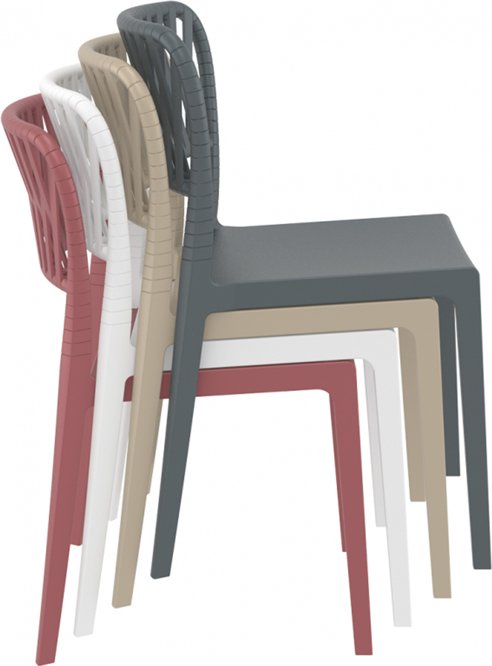 Стул пластиковый Siesta Contract Portofino, темно-серый