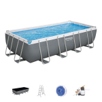 Бассейн каркасный Power Steel Rectangular прямоугольный 549*274*122 см + 3 аксессуара Bestway (56466)