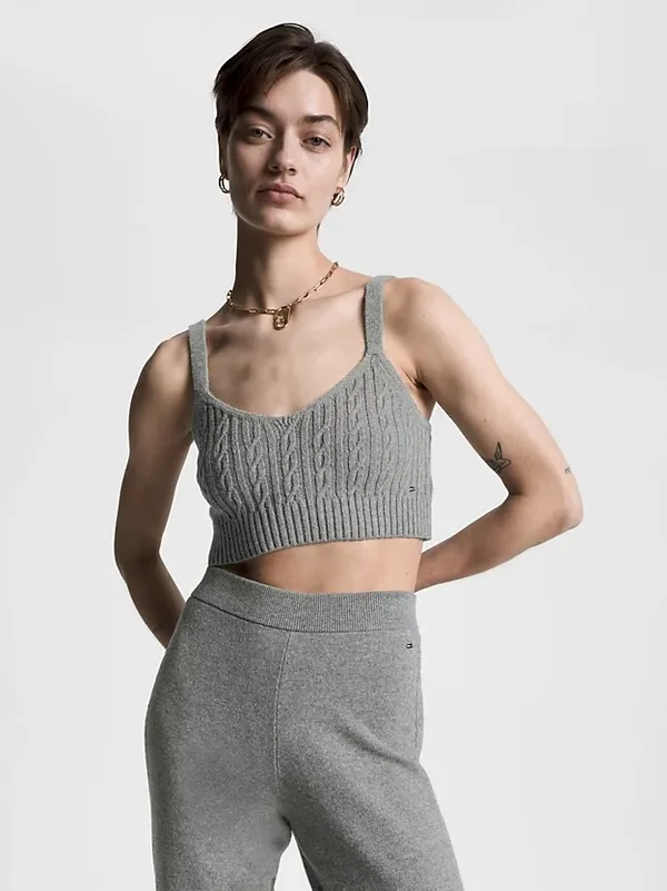 Топ женский TOMMY HILFIGER CABLE ALL OVER KNIT BRA