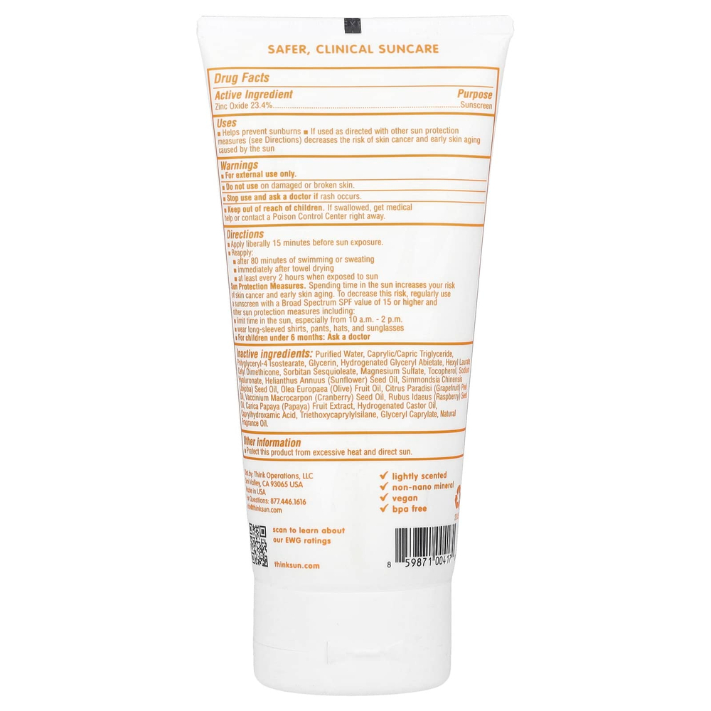 think, Thinkbaby®, солнцезащитное средство с оксидом цинка, SPF 50, 177 мл (6 жидк. унций)