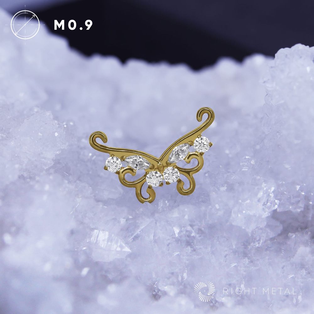 Butterfly Swallowtail Crystal PVD Yellow Butterfly Swallowtail Crystal PVD Yellow