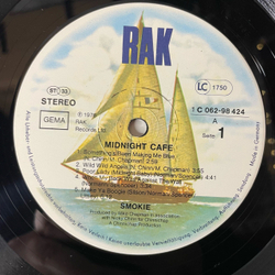 Винтажная виниловая пластинка LP Smokie, Смоуки, Smokey Midnight Caf (Германия 1976) I'll Meet You At Midnight