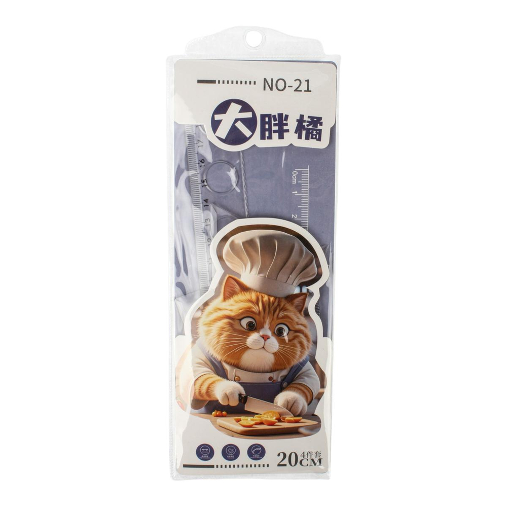 Набор линеек "Cats" 4 предм (20см), 3 вида микс, D-608B-2713 (Комплект 40шт.)