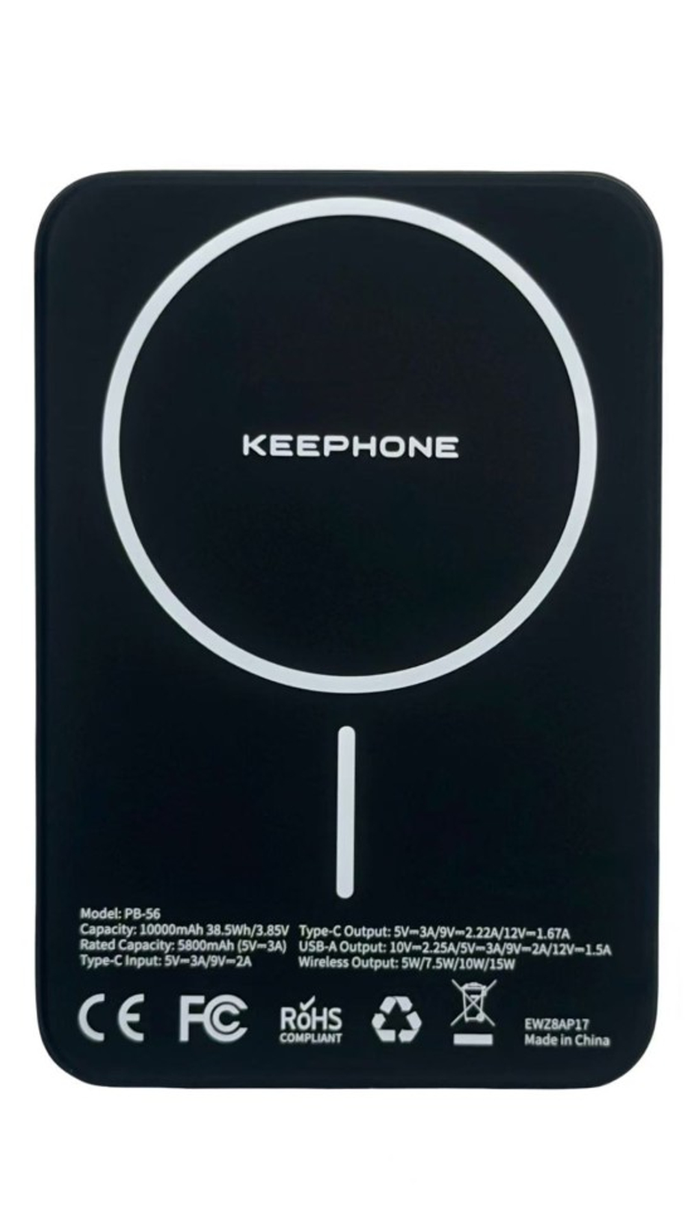 Powerbank магнитный с MagSafe Keephone Kavos Semi-Solid Battery 10000mAh чёрный