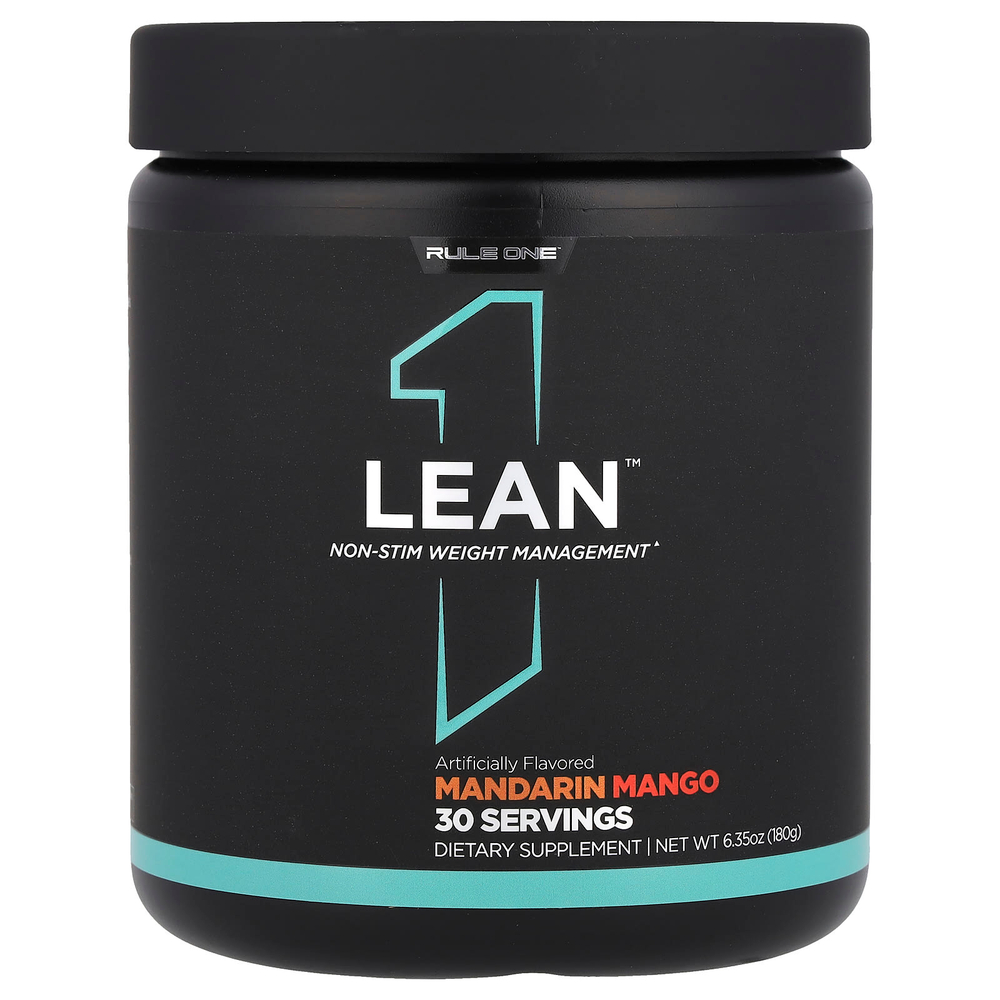 Rule One Proteins, Lean ™, коррекция веса без стимуляции, мандарин и манго, 180 г (6,35 унции)