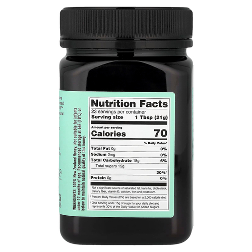 Egmont Honey, мед манука, необработанный и непастеризованный, UMF™ 10+, MGO 265+, 500 г (17,6 унции)