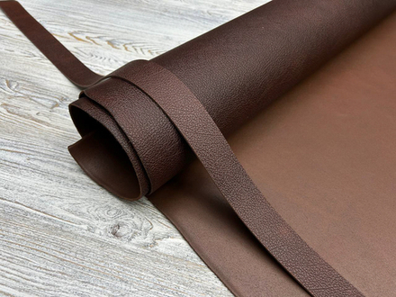 Грейн цв. Коричневый / Grain Dark Cognac, толщ. 2,8+ мм, ременная кожа