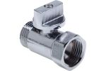 Кран шаровой мини хромированный ДУ15 (1/2) AQUALINK Cr Г/Ш ручка-флажок (1321) (200/20)