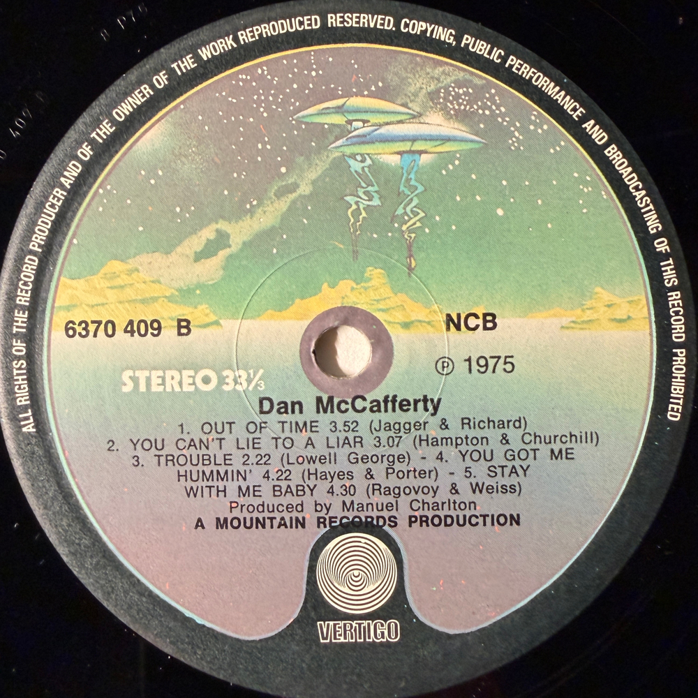 Dan McCafferty ‎– Dan McCafferty (Скандинавия 1975г.)