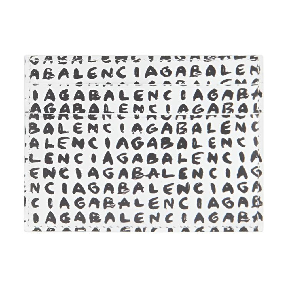 Balenciaga Cash Cow Leather Card Holder Card Holder Men"s Black White