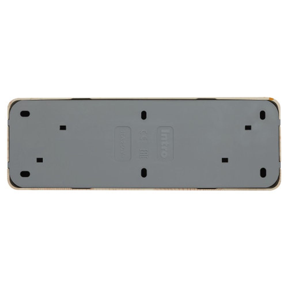 Розетка Intro Quadro 2-208-11 с заземлением четверная 4х2P+E 16А-250В IP20 ОУ сосна | Intro