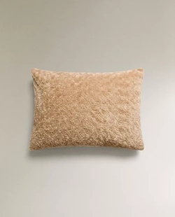 ZARA HOME НАВОЛОЧКА ДЛЯ ДЕКОРАТИВНОЙ ПОДУШКИ ИЗ ИСКУССТВЕННОЙ ШЕРСТИ, ПЕСОЧНЫЙ