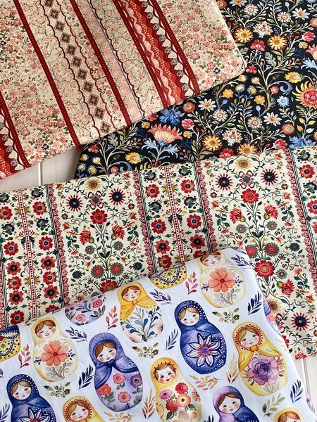 МАТРЕШКИ, 100% хлопок, ширина 110 см 6