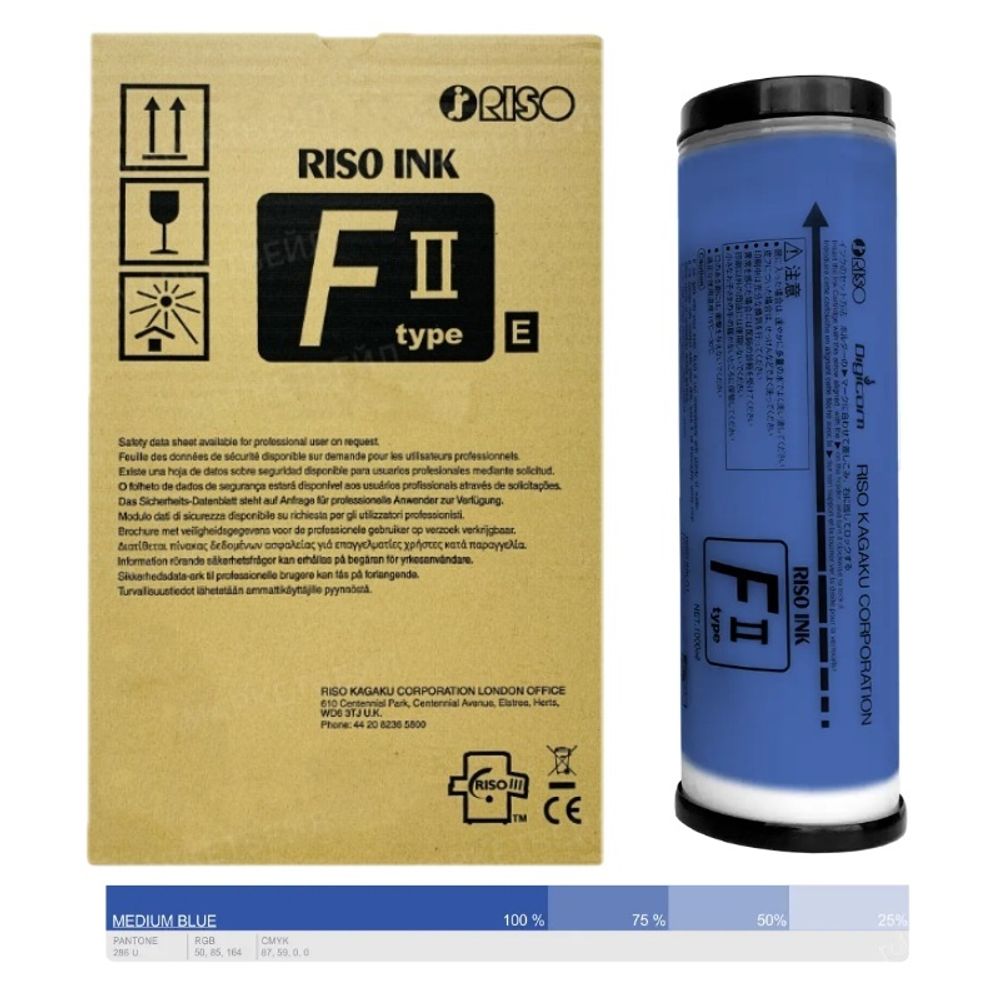 Краска Riso S-8123E FII type для RZ/EZ/MZ/ME/MH/SE/SF Medium Blue Краска Riso S-8123E FII type для RZ/EZ/MZ/ME/MH/SE/SF Medium Blue