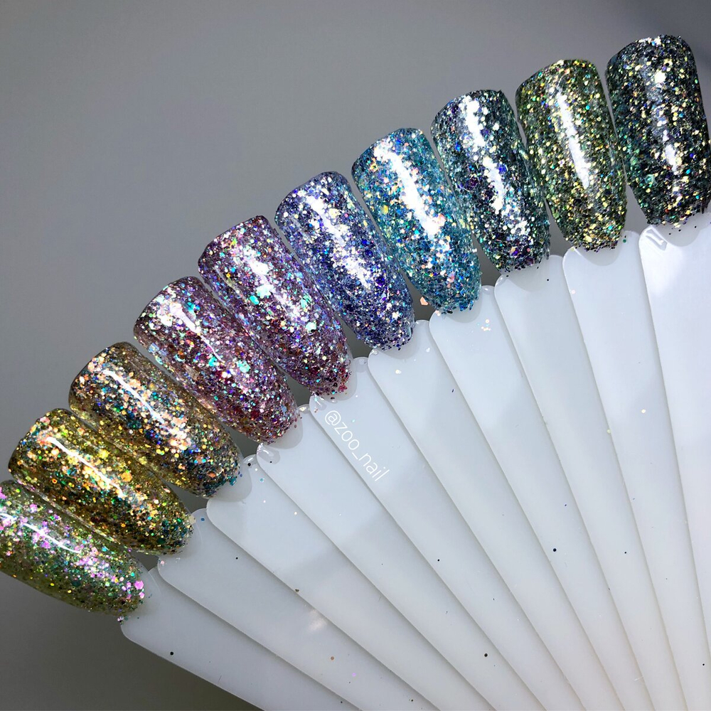 Zoo nail Микс шестигранников “Крылья Феи» 1402