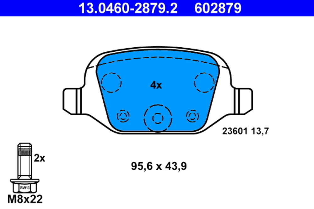 ATE - 13046028792-ATE - Brake Pad Set, disc brake