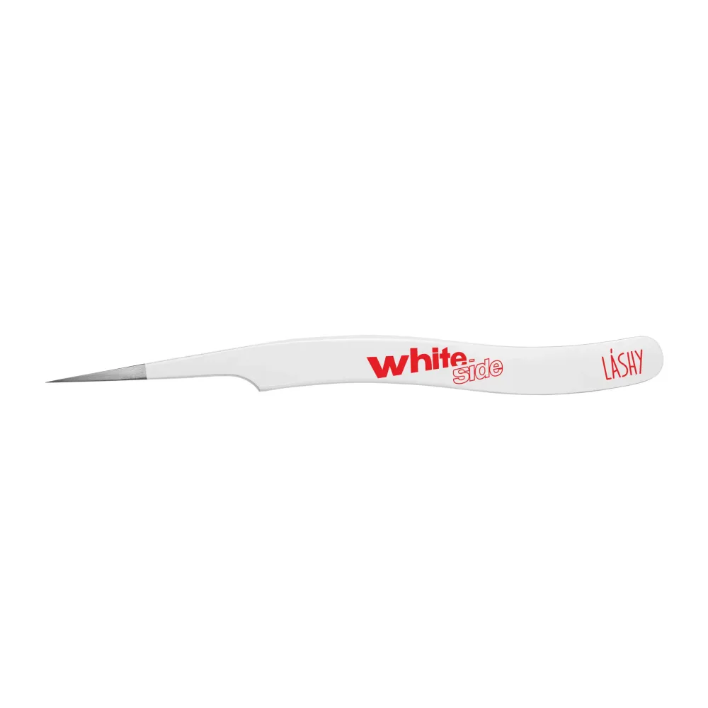 Пинцет Прямой с изгибом White Side Lashy