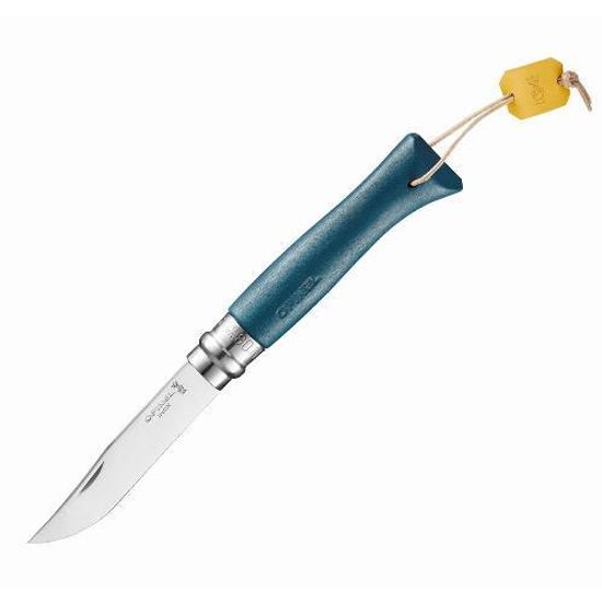 Складной нож Opinel №8, нержавеющая сталь, синий, лимитированная c клинком из стали Sandvik™ 12С27