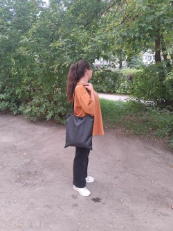 Шоппер из экокожи на молнии