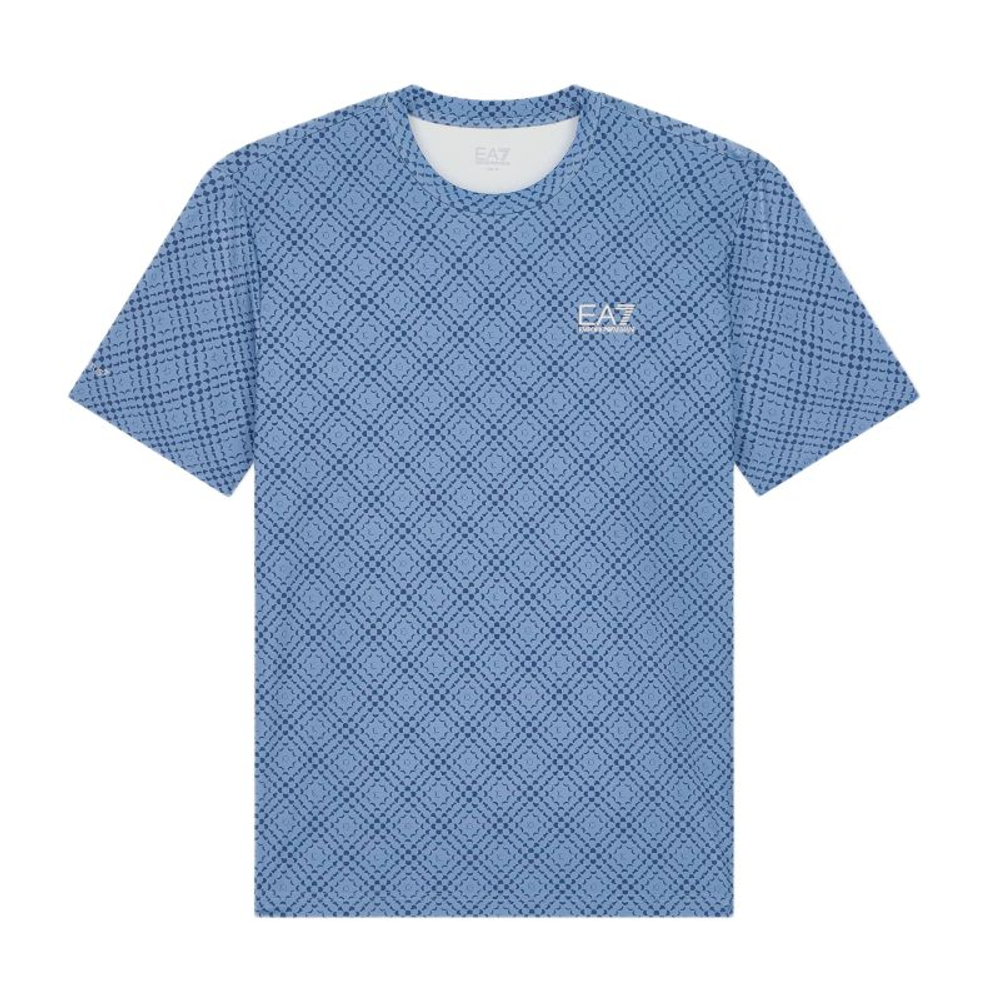 Мужская теннисная футболка EA7 Man Jersey - optical blue/china