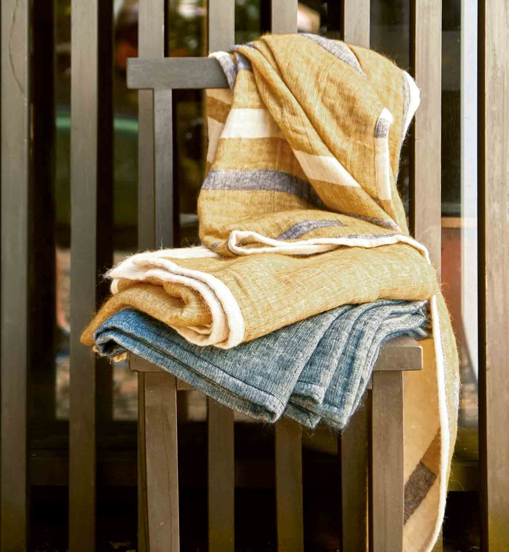 Плед Без коллекции Blanc des Vosges 150x170 Синий