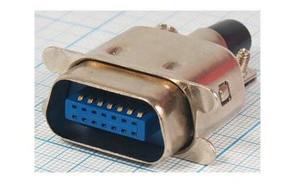 Разъем CENTRONICS вилка, шаг P2.16, контакты 14C, монтаж на кабель, кожух металл, CENC-14M #19