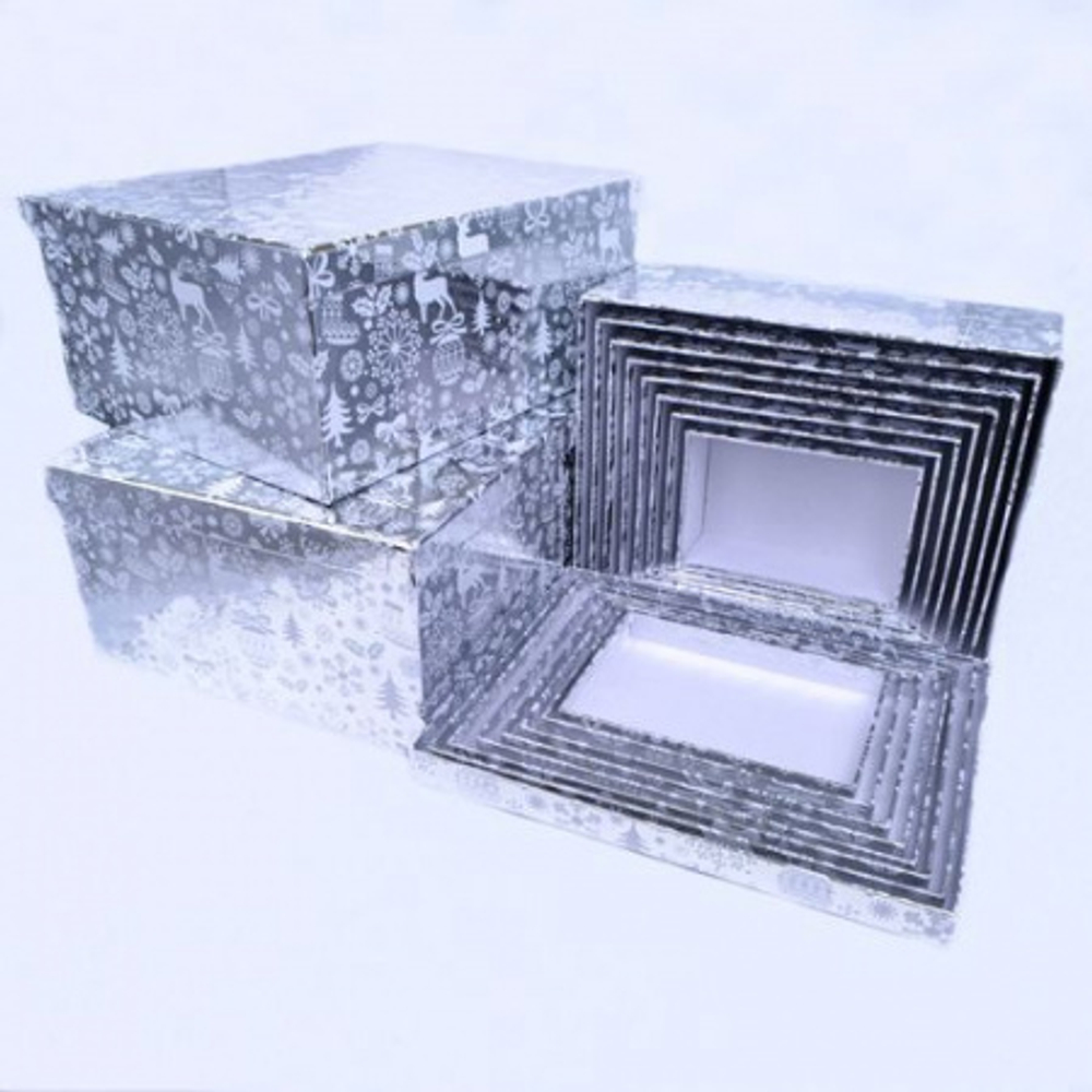 Коробка Прямоугольник  21*14,5*8,5 Золото,Серебро