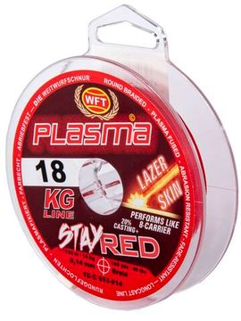 Леска плетёная WFT KG PLASMA LAZER SKIN Stay Red 150 м, 0,14 мм