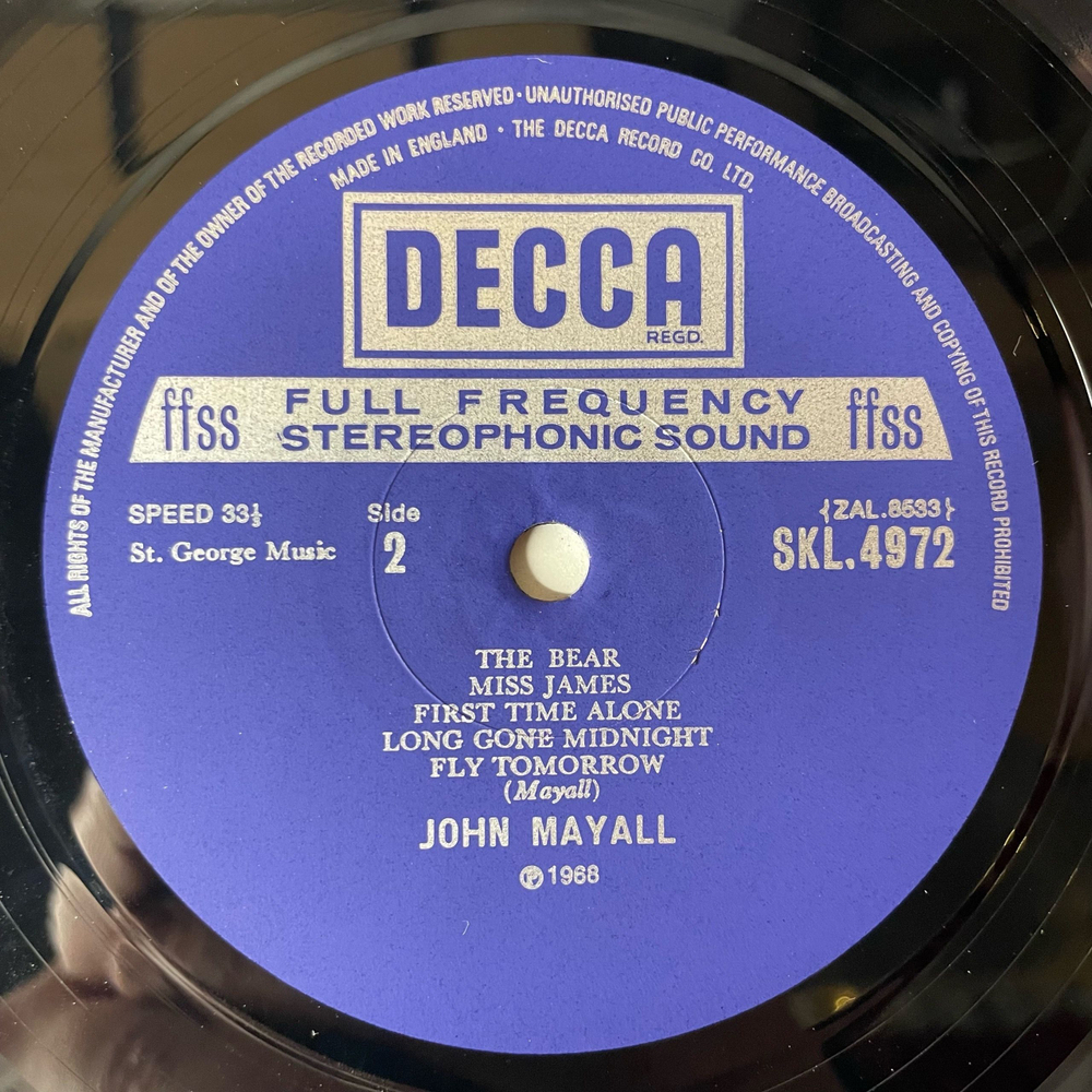 Винтажная виниловая пластинка LP John Mayall Blues From Laurel Canyon (Англия 1970)