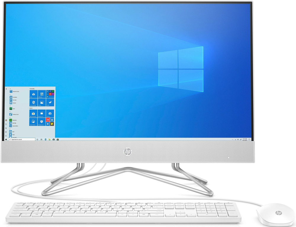 Моноблок HP 24-df0033ur. Конфигурация: Intel Pentium Silver J5040 2 ГГц/4 ГБ/256 ГБ SSD/Intel UHD Graphics 605/Windows 10 Домашняя/23.8"/1920х1080 пикс.