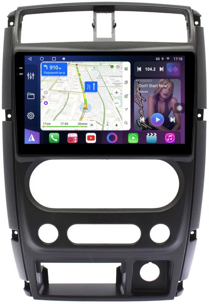 Магнитола для Suzuki Jimny 3 2005-2018 - FarCar S400-TS18 монитор 9.5" QLED на Android 14, CarPlay, 4G SIM-слот