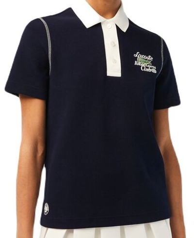 Женское поло Lacoste Sport Roland Garros Edition Cotton Pique Polo Shirt - navy blue/white